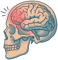 Illustration of the brain, side profile