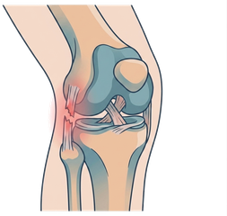 Illustration of a runner with leg injury impact